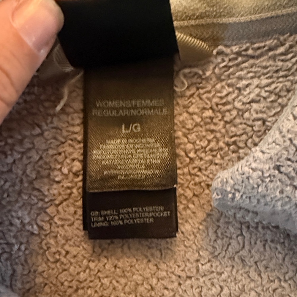 Gray fuzzy North Face zip up - Picture 3 of 10